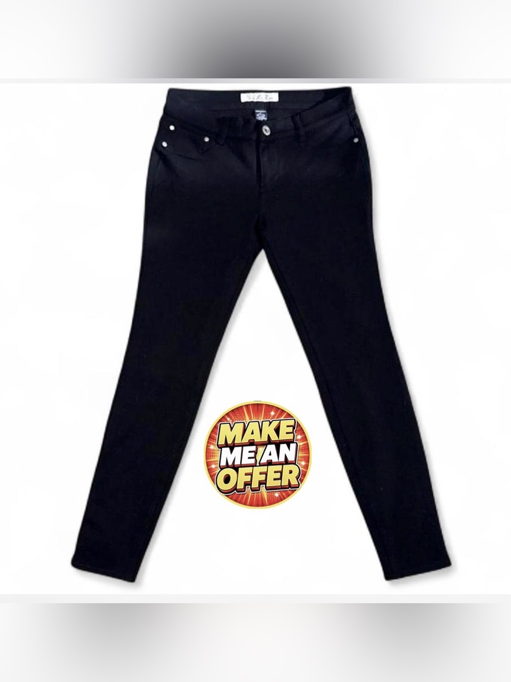 New Black Stretch Skinny Jeans - Classic Slim Fit - SZ XL